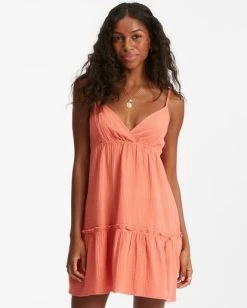 Top 10 ✨ Billabong Wave After Wave Babydoll Mini 👗 Dress ROSE CLAY 😉 -Women's Swim Store abjwd00360 billabongw nmh0 frt1 1