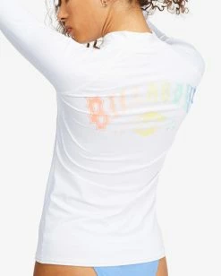 Discount 🔔 Billabong Core Mock Neck Long Sleeve Rashguard WHITE 🌟 -Women's Swim Store abjwr00169 billabongw wht dtl1 1