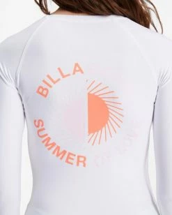 New 🥰 Billabong Sol Searcher Long Sleeve Rashguard WHITE ⌛ -Women's Swim Store abjwr00189 billabongw wht dtl2 1