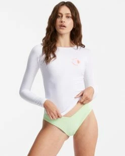 New 🥰 Billabong Sol Searcher Long Sleeve Rashguard WHITE ⌛ -Women's Swim Store abjwr00189 billabongw wht frt1 1