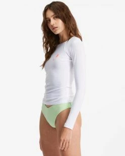 New 🥰 Billabong Sol Searcher Long Sleeve Rashguard WHITE ⌛ -Women's Swim Store abjwr00189 billabongw wht sd1 1