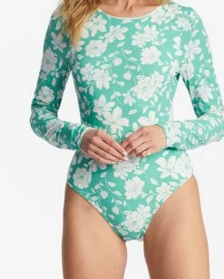 Brand new 😍 Billabong Field Day UPF 50 Long Sleeve One-Piece 🩱 Swimsuit SWEET GRASS 😀 -Women's Swim Store abjwr00223 billabongw gkz0 dtl1 1