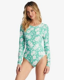 Brand new 😍 Billabong Field Day UPF 50 Long Sleeve One-Piece 🩱 Swimsuit SWEET GRASS 😀 -Women's Swim Store abjwr00223 billabongw gkz0 frt1 1