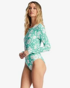Brand new 😍 Billabong Field Day UPF 50 Long Sleeve One-Piece 🩱 Swimsuit SWEET GRASS 😀 -Women's Swim Store abjwr00223 billabongw gkz0 sd1 1