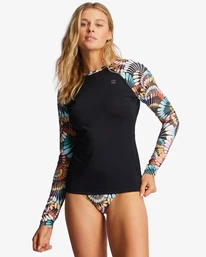 Best Pirce 🔥 Billabong A/DIV UPF 50 Long Sleeve Rashguard BLACK MULTI 2 🛒