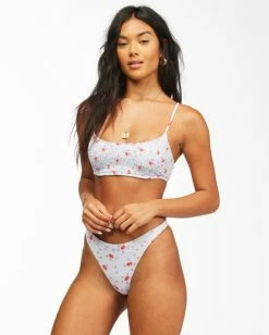 Best Pirce ❤️ Billabong On The Path Mini Crop 👙 Bikini Top ICE BLUE 🎁 -Women's Swim Store abjx300177 billabongw icb sd1 1