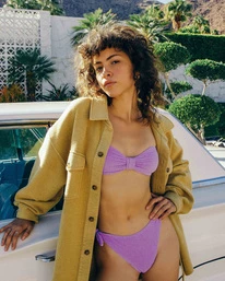 Promo 🥰 Billabong So Dazed Knotted Bandeau 👙 Bikini Top ULTRA VIOLET ⭐