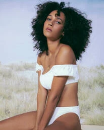 Women's Swim Store 6 Best Pirce π€© Billabong Wrangler Eye-Lit Your Fire Sloane Ruche Puff Sleeve π Bikini Top SALT CRYSTAL π