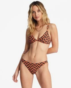 Hot Sale 👏 Billabong Cross Step Charlie Fixed Triangle 👙 Bikini Top BRICK ⌛ -Women's Swim Store abjx300709 billabongw brk frt1 1