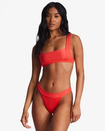 Hot Sale 🤩 Billabong Lined Up Tank 👙 Bikini Top BRIGHT POPPY ⌛