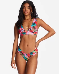 Brand new ๐ฅฐ Billabong Islands Away Rev Reversible Plunge ๐ Bikini Top MULTI ๐งจ