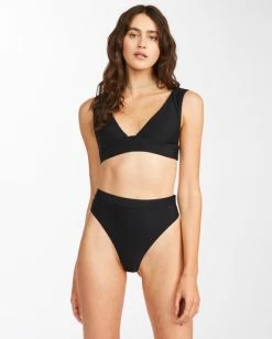 Top 10 ⭐ Billabong Sol Searcher Rise High-Waisted 👙 Bikini Bottoms BLACK PEBBLE 🎁 -Women's Swim Store abjx400560 billabongw bpb frt1 1