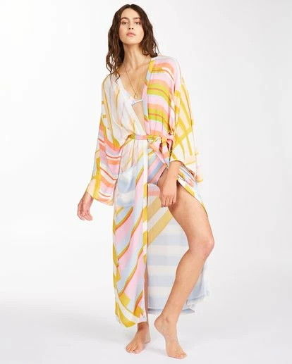 New 😉 Billabong Head Over 👠 Heels Kimono Beach Cover-Up WHITE/MULTI 🔔 6 New 😉 Billabong Head Over 👠 Heels Kimono Beach Cover-Up WHITE/MULTI 🔔 - Image 6