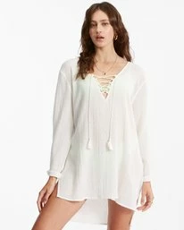 Flash Sale 🥰 Billabong Blue Skies Mini Beach Cover-Up SALT CRYSTAL 🛒