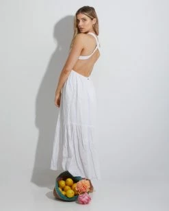 Cheapest 🥰 Billabong Shore Thing Maxi 👗 Dress WHITE ✔️ -Women's Swim Store ubjwd00140 billabongm wht frt1 1