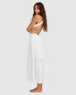 Cheapest 🥰 Billabong Shore Thing Maxi 👗 Dress WHITE ✔️ -Women's Swim Store ubjwd00140 billabongw wht sd1 1