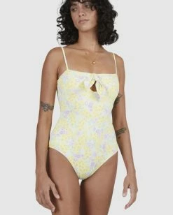 Hot Sale 🌟 Billabong Tempest Cut-Out One Piece 🩱 Swimsuit LEMON LIME 🤩 -Women's Swim Store ubjx100145 billabongw lml dtl1 1