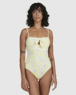 Hot Sale 🌟 Billabong Tempest Cut-Out One Piece 🩱 Swimsuit LEMON LIME 🤩 -Women's Swim Store ubjx100145 billabongw lml frt2 1