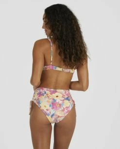 Flash Sale ✨ Billabong ☀️ Summer Bliss Ruched Retro 👙 Bikini Bottoms RED ⌛ -Women's Swim Store ubjx400376 billabongw red bck1 1